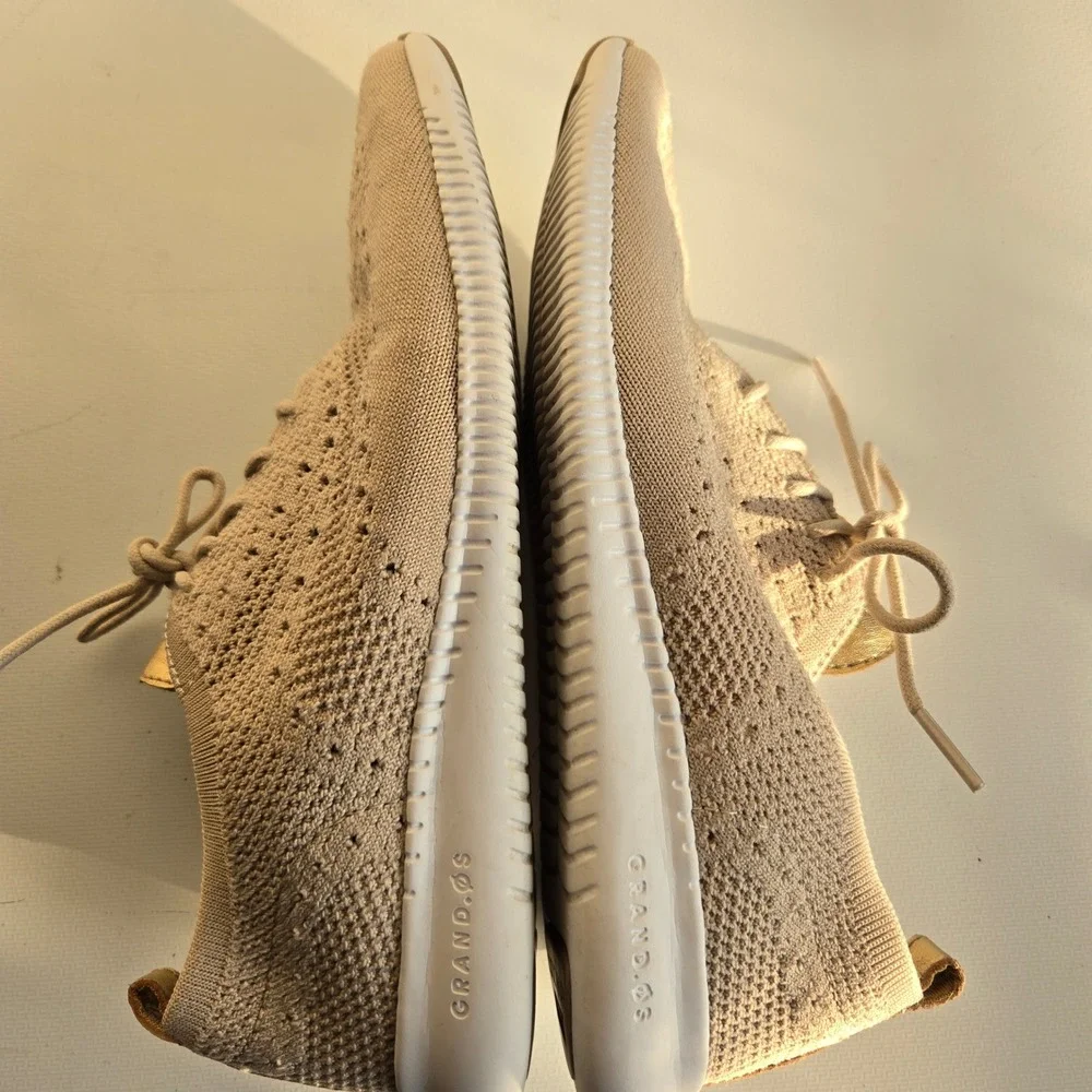 Cole Haan 2 ZEROGRAND Stitchlite Oxford Knit Sneakers Tan Gold Women‎ US 7 B